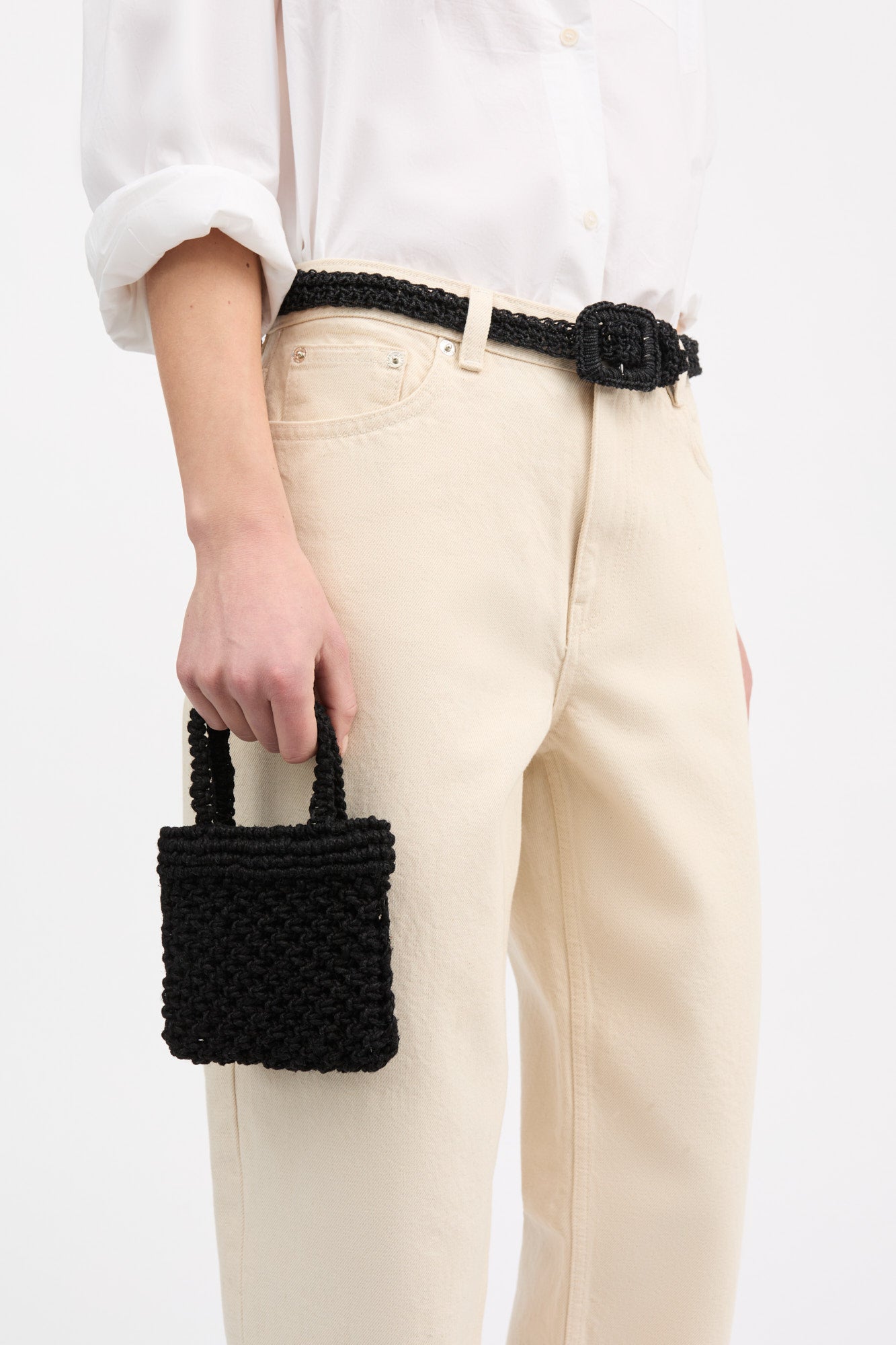Skall Studio Nola micro straw bag Bag Black
